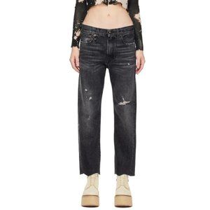 R13 Boyfriend Jeans in Everit Black Size 27
